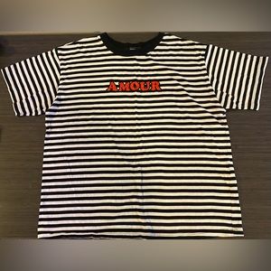 Amour Embroidered Striped Tee